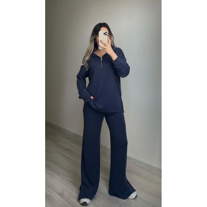 Oysh Yarım Fermuarlı Modal Eşofman Takımı Lacivert