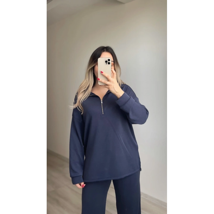 Oysh Yarım Fermuarlı Modal Eşofman Takımı Lacivert