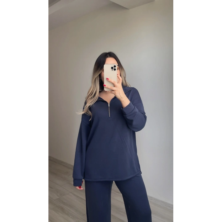 Oysh Yarım Fermuarlı Modal Eşofman Takımı Lacivert