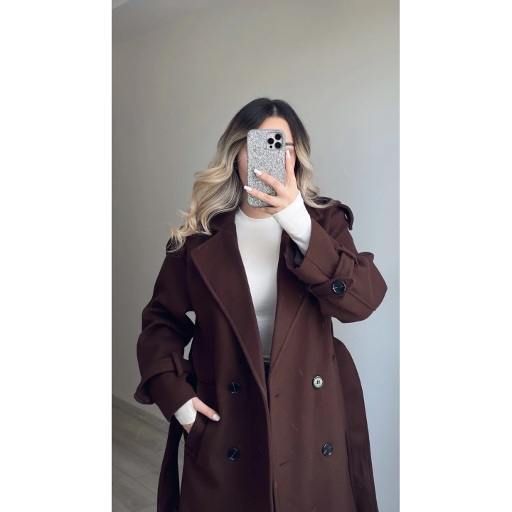 Premium Kaşe Kaban Acı Kahve