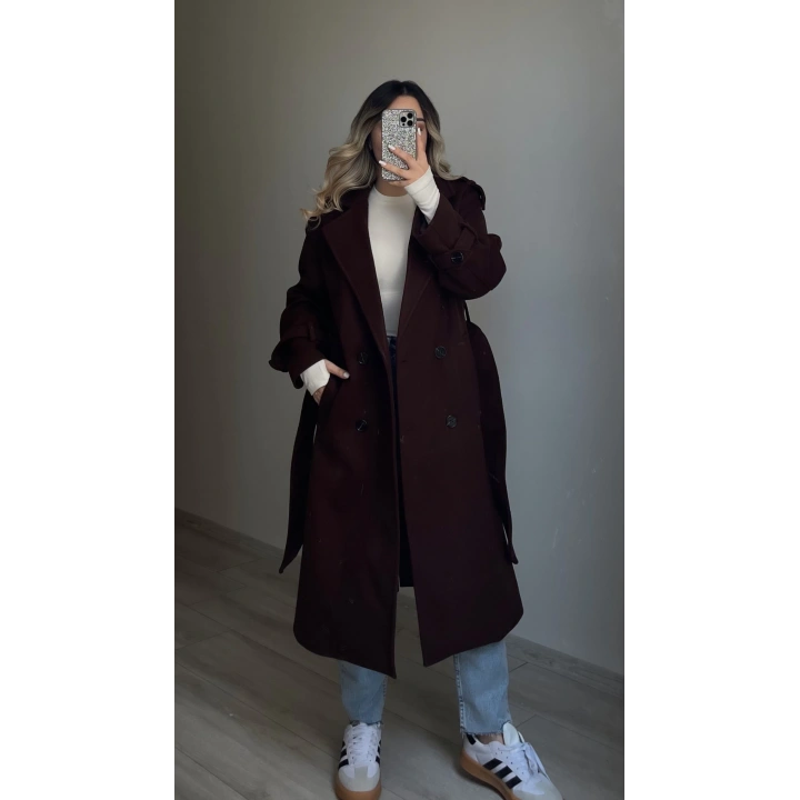 Premium Kaşe Kaban Acı Kahve