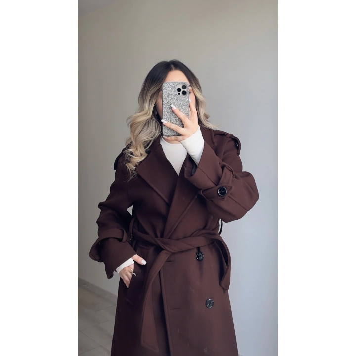 Premium Kaşe Kaban Acı Kahve