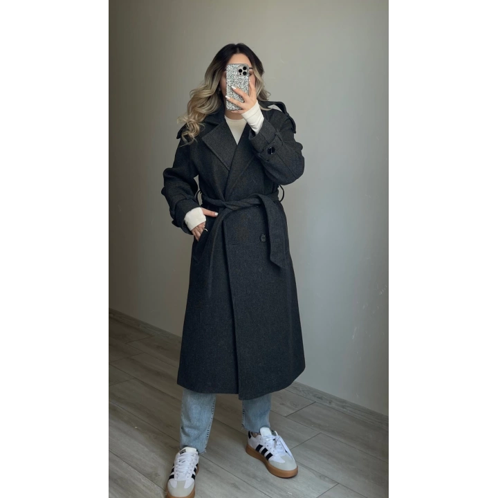 Premium Kaşe Kaban Antrasit