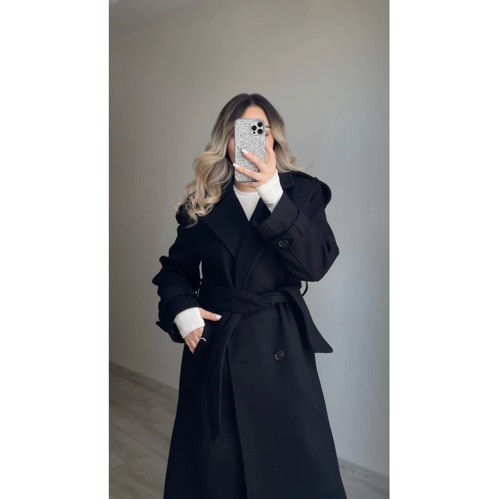 Premium Kaşe Kaban Siyah