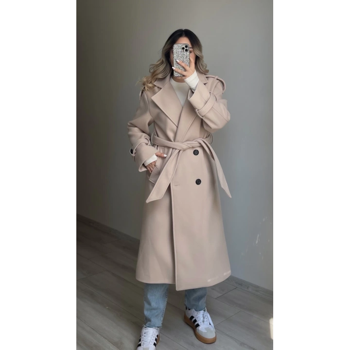 Premium Kaşe Kaban Taş Rengi