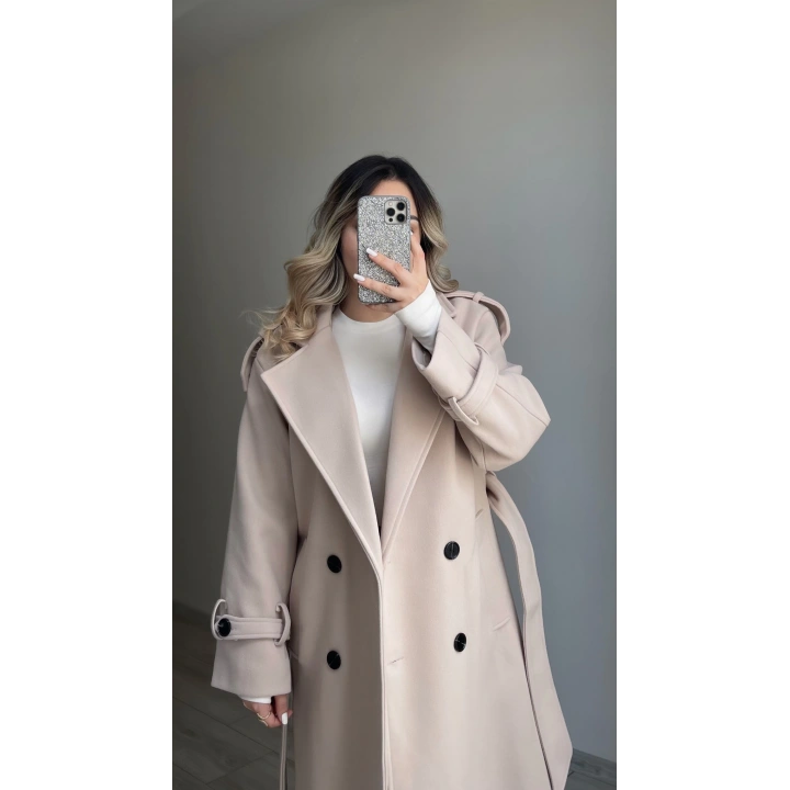 Premium Kaşe Kaban Taş Rengi