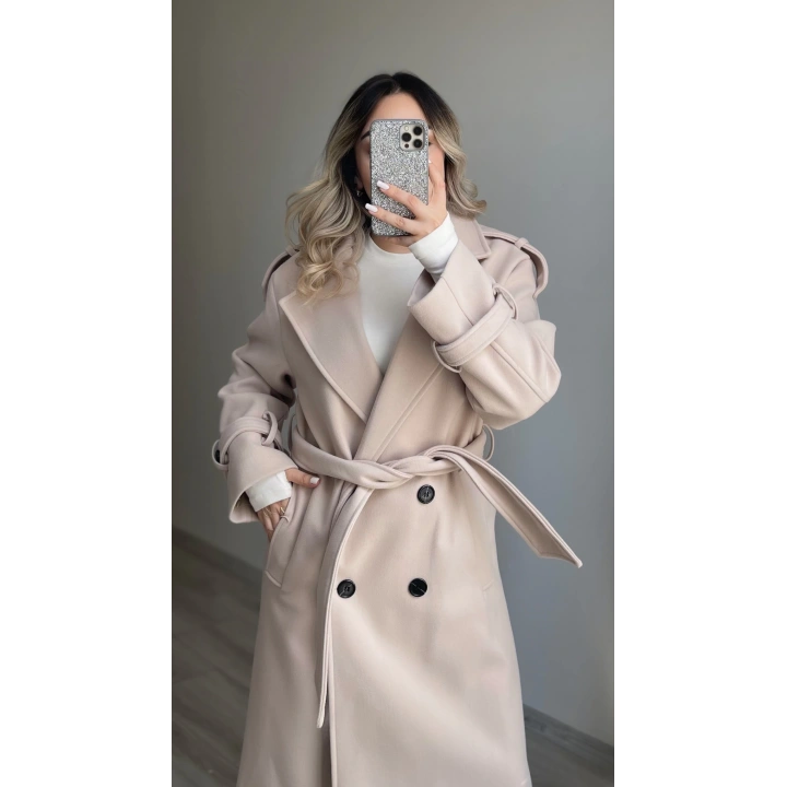 Premium Kaşe Kaban Taş Rengi