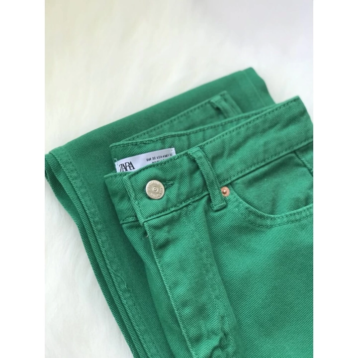 Yeşil Straight Jean