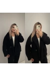 Siyah Peluş Mont