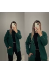 ZR İçi Şardonlu Kapusonlu Yeşil Ceket