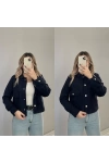 ZR Lacivert Kaşe Bomber Ceket