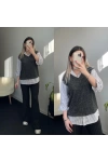 Antrasit Gömlekli Triko Takım