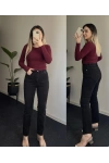 ZR Koyu Antrasit Likralı Mom Fit Jean