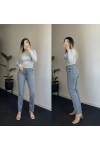 ZR Mavi Likralı Mom Fit Jean