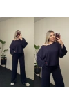 Oysh Omuz Detaylı Modal Takım Lacivert