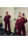 Oysh Omuz Detaylı Modal Takım Bordo