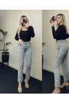 ZR Kar Yıkama Buz Mavisi Likralı Momfit Jean