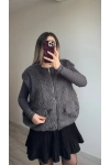 Antrasit Tüylü Yelek