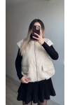 Ekru Tüylü Yelek