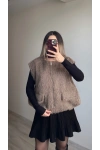 Kahverengi Tüylü Yelek