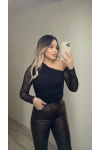 Siyah Tül Bluz