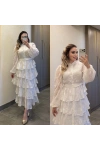 Beyaz Katkatlı Elbise
