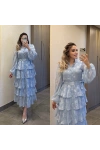 Mavi Katkatlı Elbise