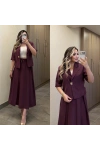Mürdüm Etek Blazer Ceket Takım