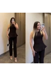 Acı Kahve Bluz Pantolon Takım