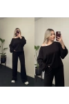 Oysh Omuz Detaylı Modal Takım Siyah