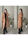 Camel Kuşaklı Uzun Kaban