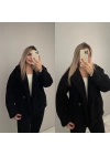 Siyah Peluş Mont