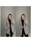 ZR İçi Şardonlu Kapusonlu Gri Ceket