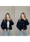 ZR Lacivert Kaşe Bomber Ceket