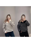 Fermuarlı Çizgili Trikolar
