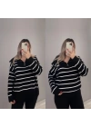 Fermuarlı Çizgili Trikolar