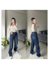 ZR Koyu Lacivert Wide Leg Jean
