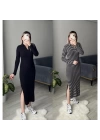 Polo Yaka Yandan Yırtmaçlı Elbise