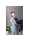 Mavi Batik Desenli Bluz