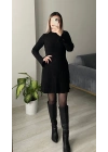 Siyah HM Model Triko Elbise