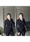 Simli Büzgülü Bluz