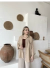Bej Keten Gömlek