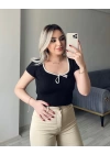 Brshka Model Kontrast Fiyonklu Bluz