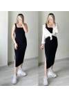 Brshk Yırtmaç Detaylı Midi Elbise