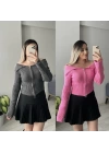Fermuar Detaylı Triko Bluzler