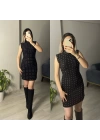 Taşlı Siyah Elbise