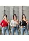 Taş Detaylı Tek Omuz Bluz