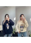 Ayıcık Desenli Triko Kazak