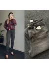ZR Füme Likralı Mom Fit Jean