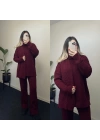 Örgü 3’lü Takım Bordo